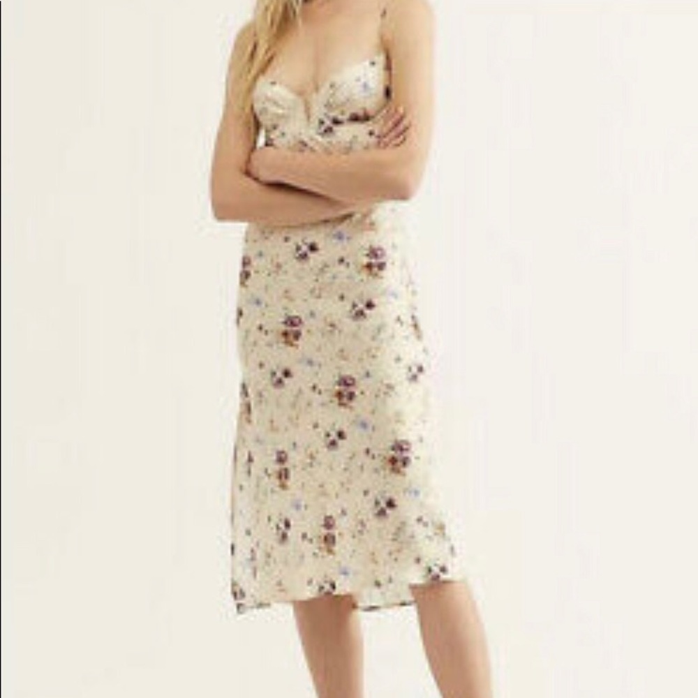 Free People Women's Natural Wildflower Midi Dress By Sun Becomes Her